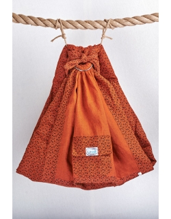 Слинг с кольцами Баюшка однослойный, Терракотовые цветы