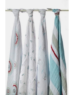 Aden&Anais набор 4 больших муслиновых пеленок, Liam the Brave