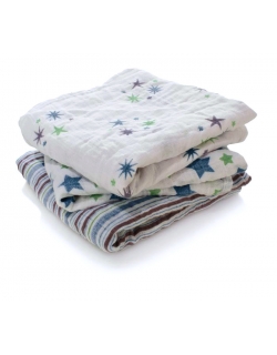 Aden&Anais набор 3 средних муслиновых пеленок, Prince Charming (принц)