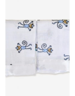 Муслиновые пеленки для новорожденных Aden&Anais маленькие, набор 2, Monkey