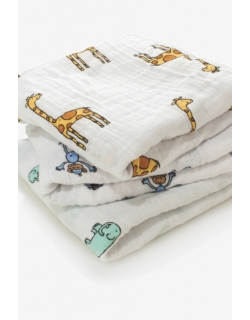 Муслиновые пеленки для новорожденных Aden&Anais средние, набор 3, Jungle Jam