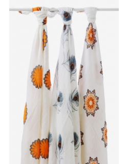 Aden&Anais набор 3 больших бамбуковых пеленок, Mela (яблоко)