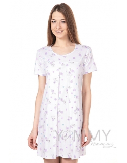 Сорочка с сиреневым цветочным принтом