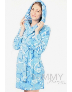 Халат для беременных мам голубой