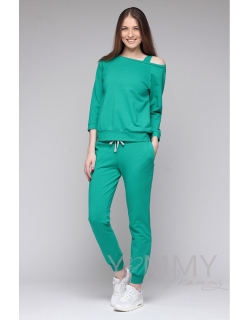 Костюм из футера зеленый