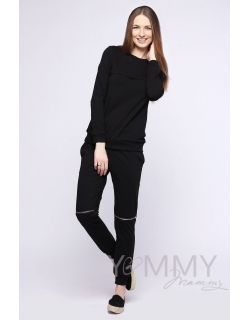 Спортивный костюм для беременных и кормящих, цвет черный