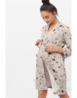 Халат бежевый / бабочки