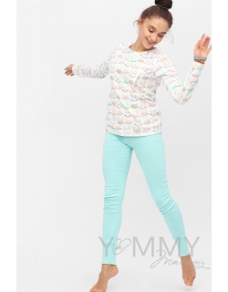 Комплект для дома ментол с принтом "зайчики/котики"