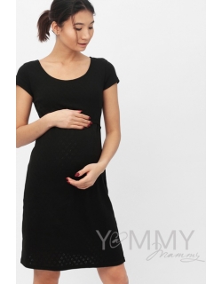 Платье для дома и сна ажурное черное