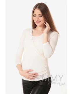 Блуза на запах для кормящих и беременных, цвет экрю