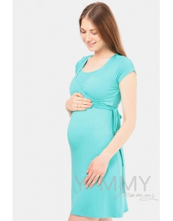 Платье на запах для кормящих и беременных, ментол