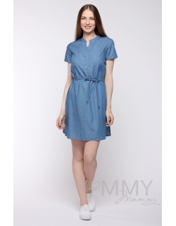 Платье-рубашка для кормящих и беременных, джинсовое