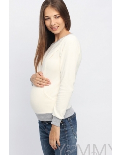 Джемпер для кормящих и беременных флисовый, цвет экрю