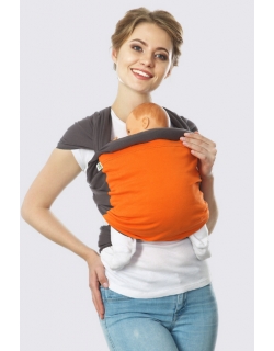 Слинг-шарф трикотажный Fusion, серо-оранжевый