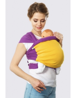 Слинг-шарф трикотажный Fusion, фиолетово-желтый