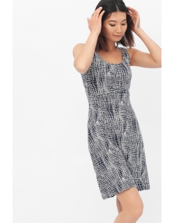 Платье-майка для кормящих и беременных, синий-белый рисунок