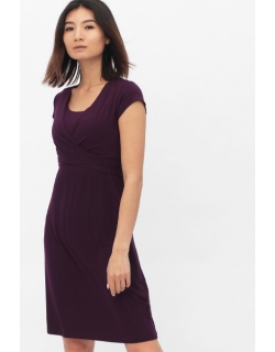 Платье на запах для беременных и кормящих, темно-лиловый
