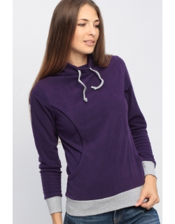 Толстовка для кормящих и беременных флисовая с завязками, цвет виноградная