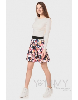 Юбка для беременных и родивших с цветочным принтом