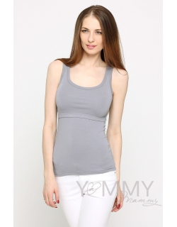 Майка для кормящих и беременных, серая