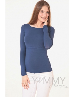 Лонгслив для кормящих и беременных, темный индиго
