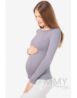 Лонгслив для кормящих и беременных, серый