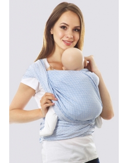 Слинг-шарф алмазного плетения, голубой