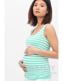 Майка для кормящих и беременных, в ментоловую полоску