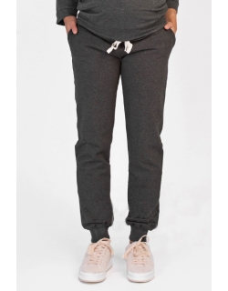 Брюки для беременных и родивших универсальные, спортивные из футера темно-серый меланж