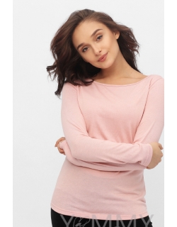 Лонгслив для кормящих и беременных, жемчужно-розовый