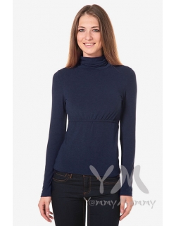 Водолазка для кормящих и беременных, цвет темно-синий меланж