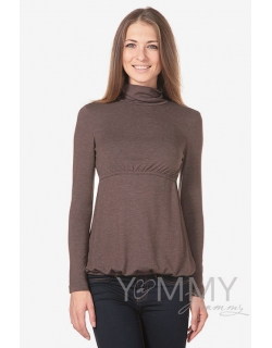 Водолазка со сборкой для кормящих и беременных, цвет мускат меланж