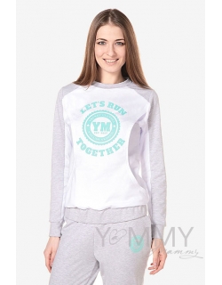 Толстовка для кормящих и беременных с принтом, цвет белый