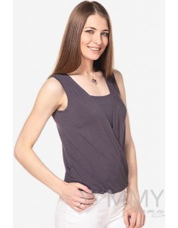 Топ с запахом для кормящих и беременных, антрацит