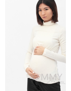 Водолазка со сборкой по низу для беременных и кормящих, цвет экрю