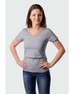 Футболка для кормящих "Серая"