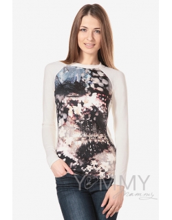 Джемпер с принтом "огни города" для беременных и кормящих