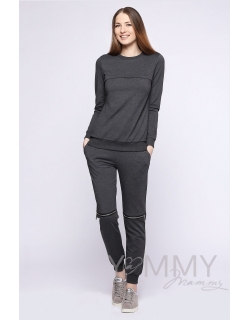 Костюм спортивный, цвет темно-серый меланж
