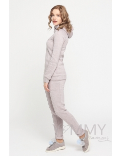 Теплый костюм для беременных и кормящих, цвет бежевый меланж