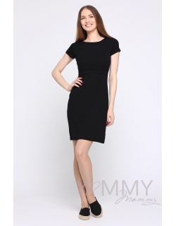 Платье для беременных и кормящих из вискозы, черное