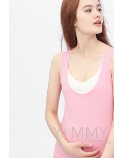 Майка для кормящих и беременных, цвет розовый с белым