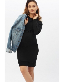 Платье-футляр для кормящих и беременных, черное