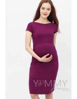 Платье для беременных и кормящих из модала с коротким рукавом, орхидея