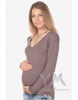 Туника для беременных и кормящих с драпировкой на спине, мускат