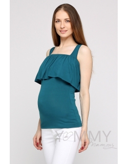 Топ для кормящих и беременных с воланом, цвет изумруд