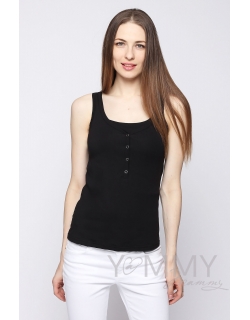 Майка поло для кормящих и беременных, черная