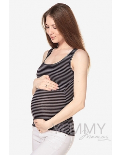 Майка для кормящих и беременных, в черную полоску