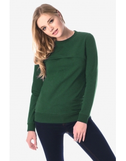 Свитшот для кормящих и беременных с секретом на молнии, малахит