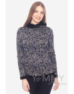 Толстовка для беременных и кормящих с капюшоном на меху, цветочный принт