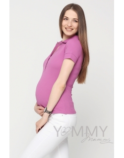 Футболка поло для беременных и кормящих, орхидея